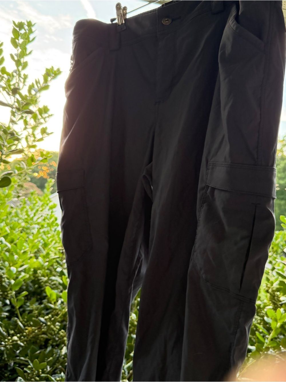 Duluth Trading Co Cargo Pants Women’s 14 Gray Flex Dry Hiking Utility Cargo